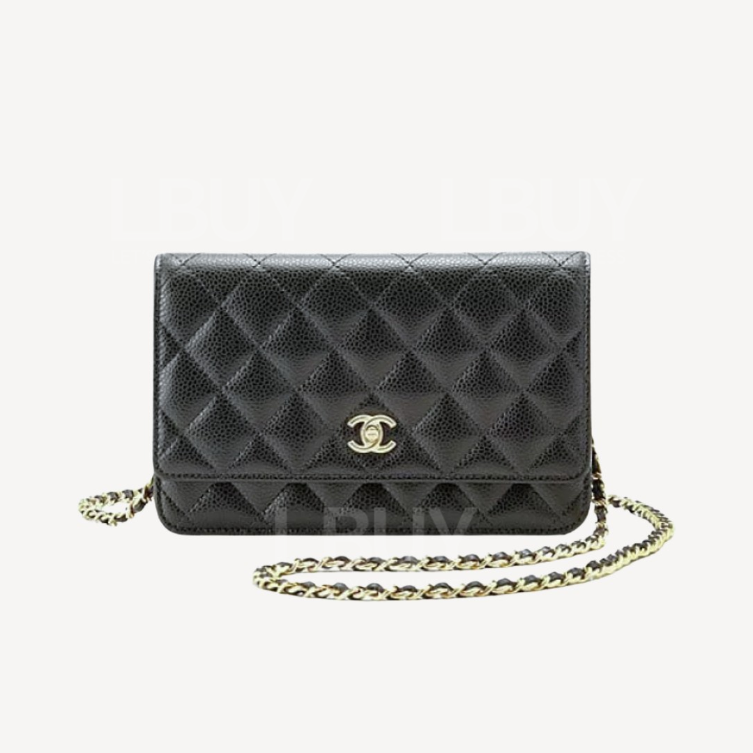 Chanel CC Logo 黑色金扣鏈帶手袋 WOC AP4241