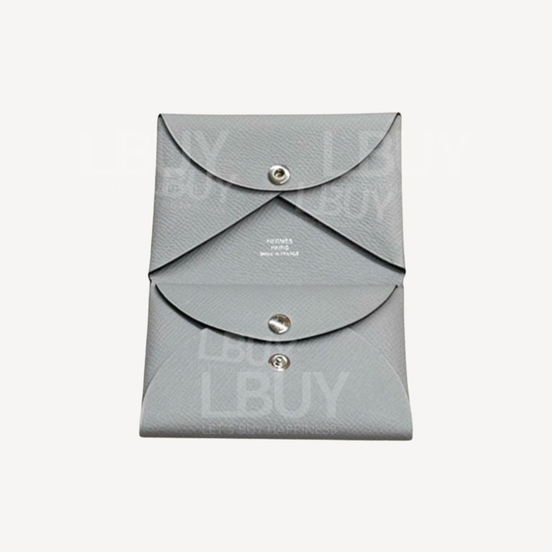 Hermes Calvi Duo Compact Card Holder 木偶灰