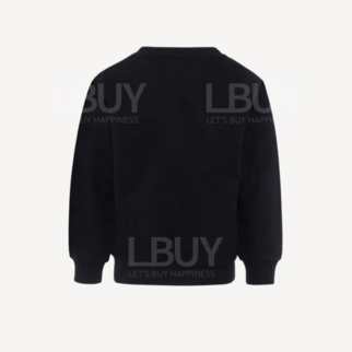 Balmain White Logo Long Sleeve Sweatshirt Black
