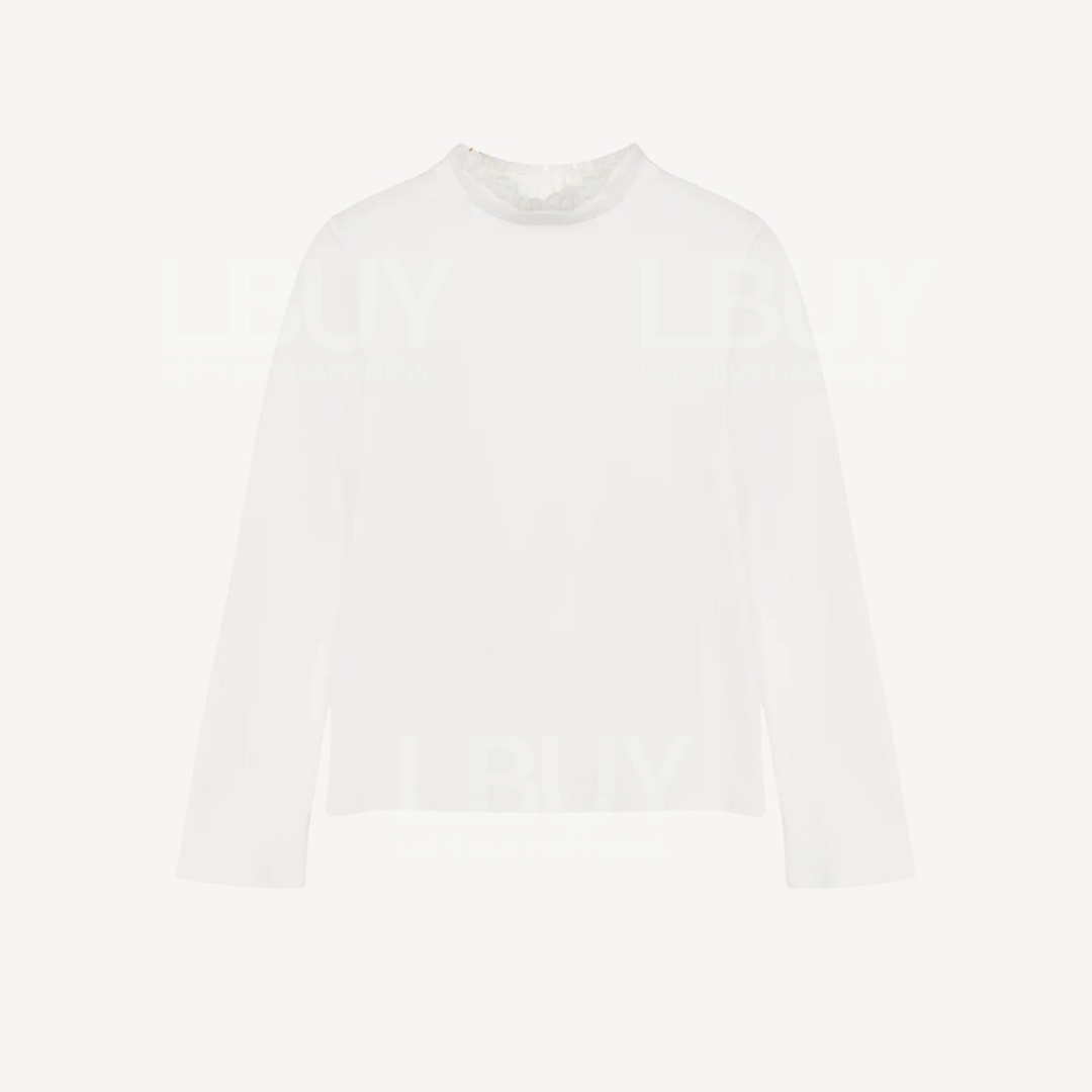 Chloe 荷叶边小企领上衣 米白色