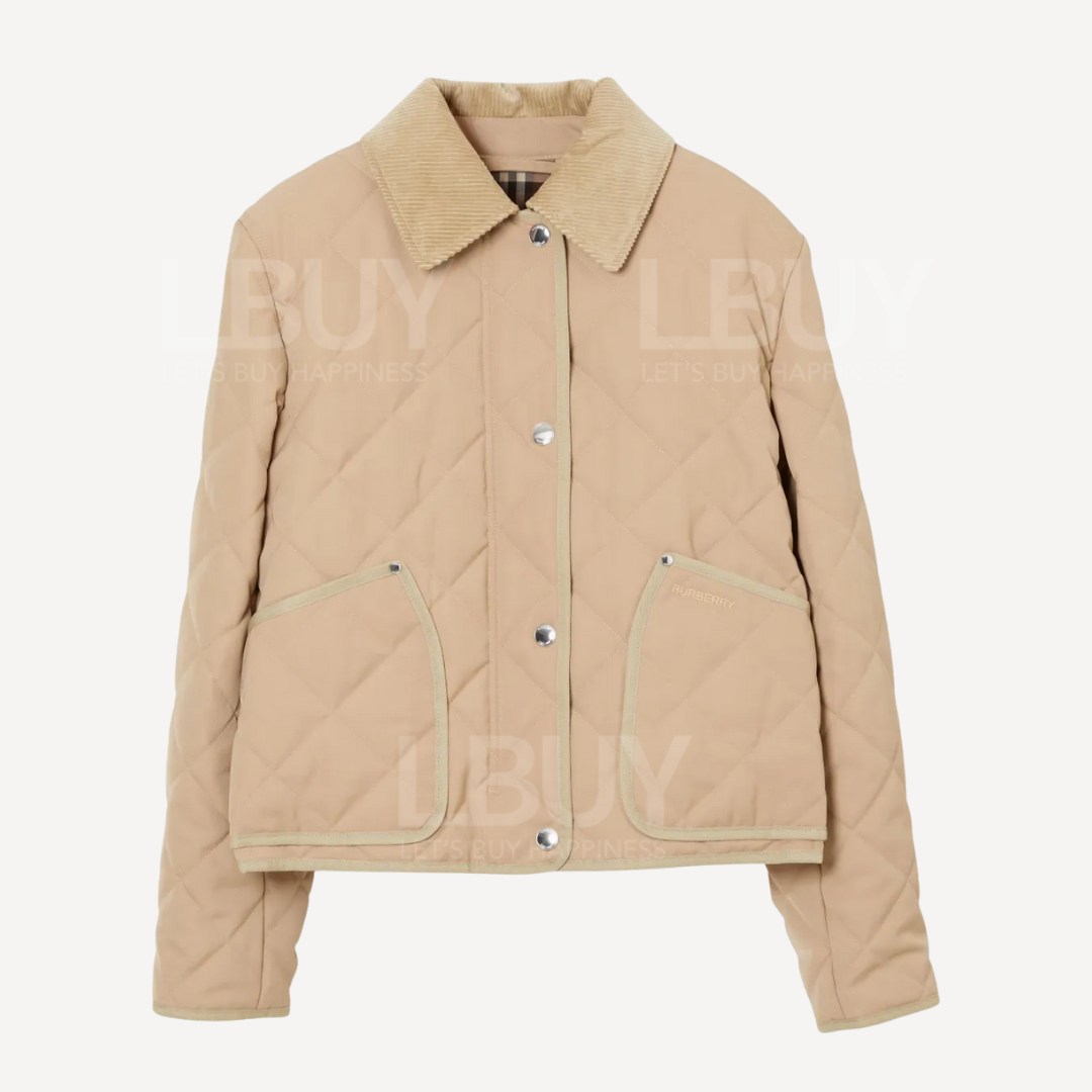 Burberry Diamond Plaid Jacket Cotton Shirt Beige