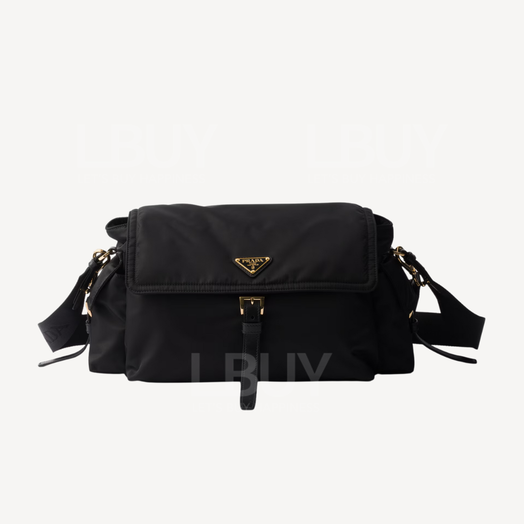 Prada Explore Plus Size Re-nylon Shoulder Bag Black