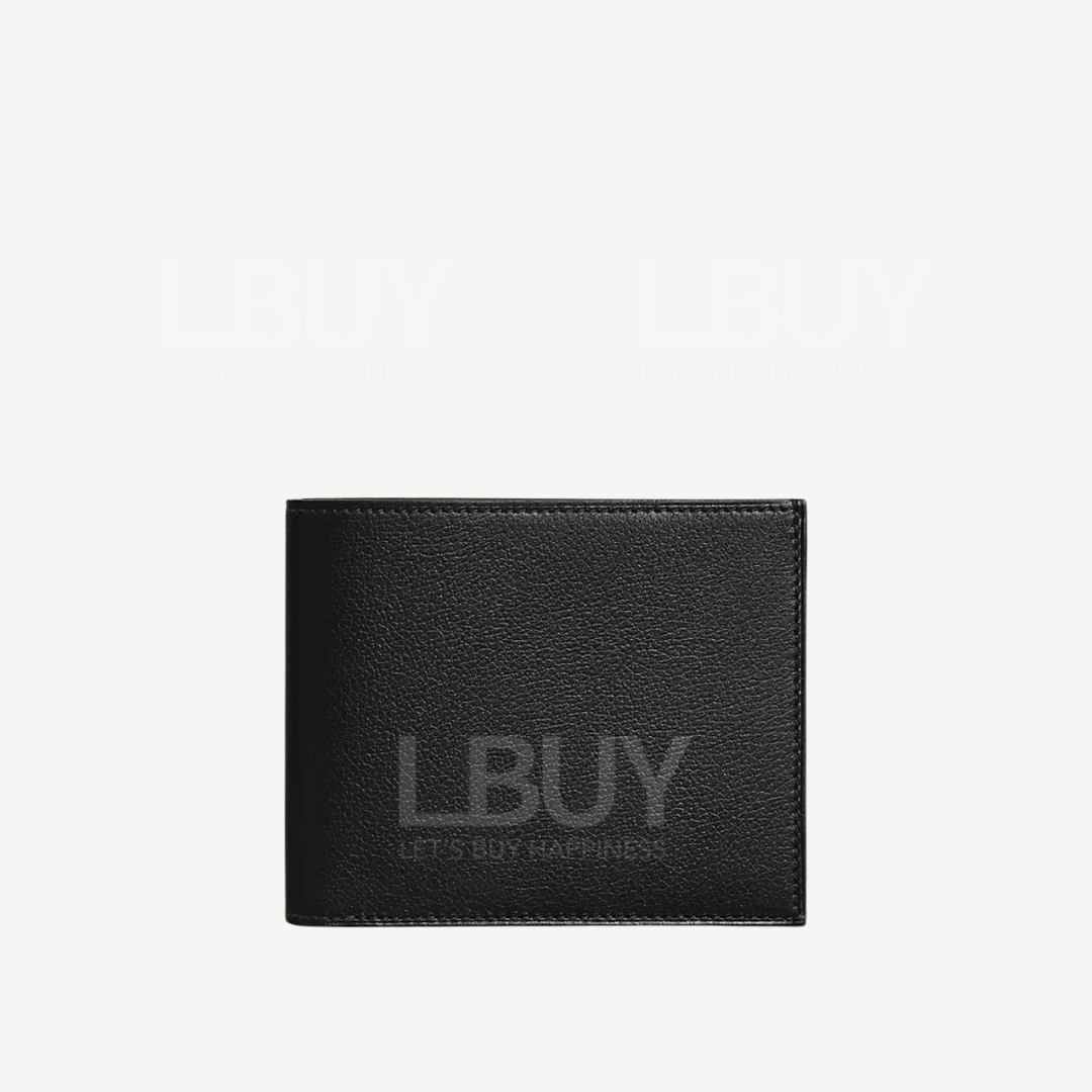 Hermes Citizen Twill Compact Card Holder Black French Blue Sapphire