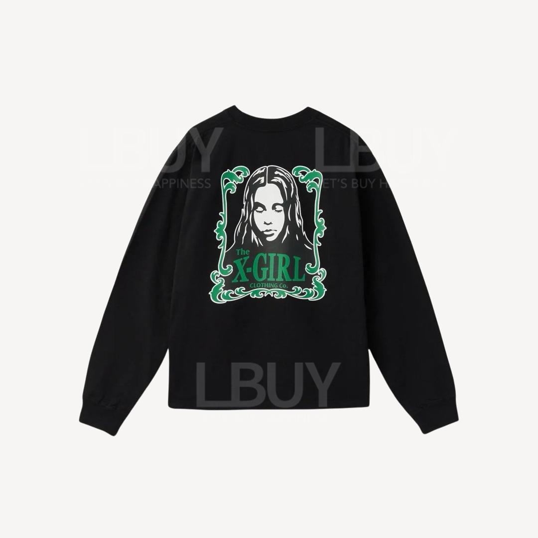 X-girl ORNAMENT FACE L/S TEE