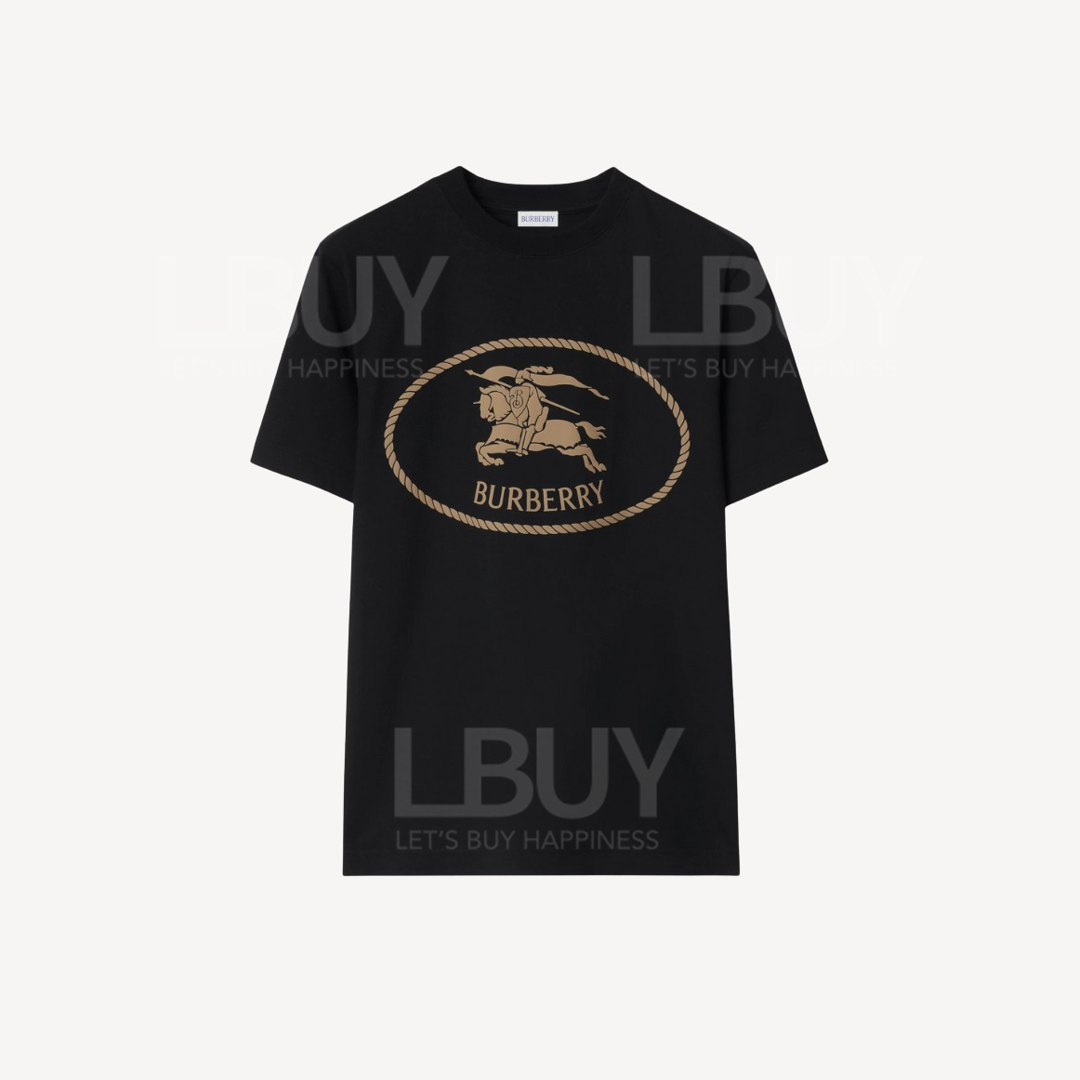 Burberry 戰馬圖案短袖T恤 黑色