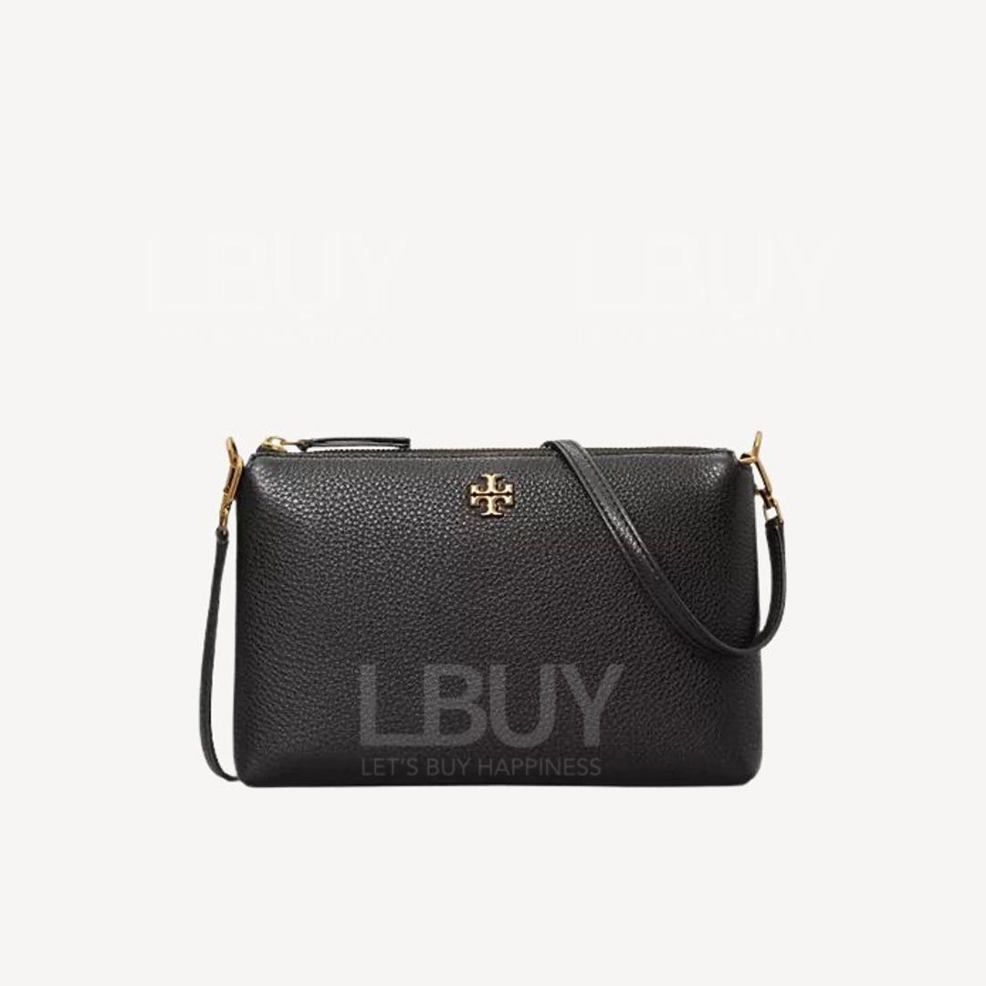 Tory Burch Kira Pebbled Leather Top-Zip Crossbody