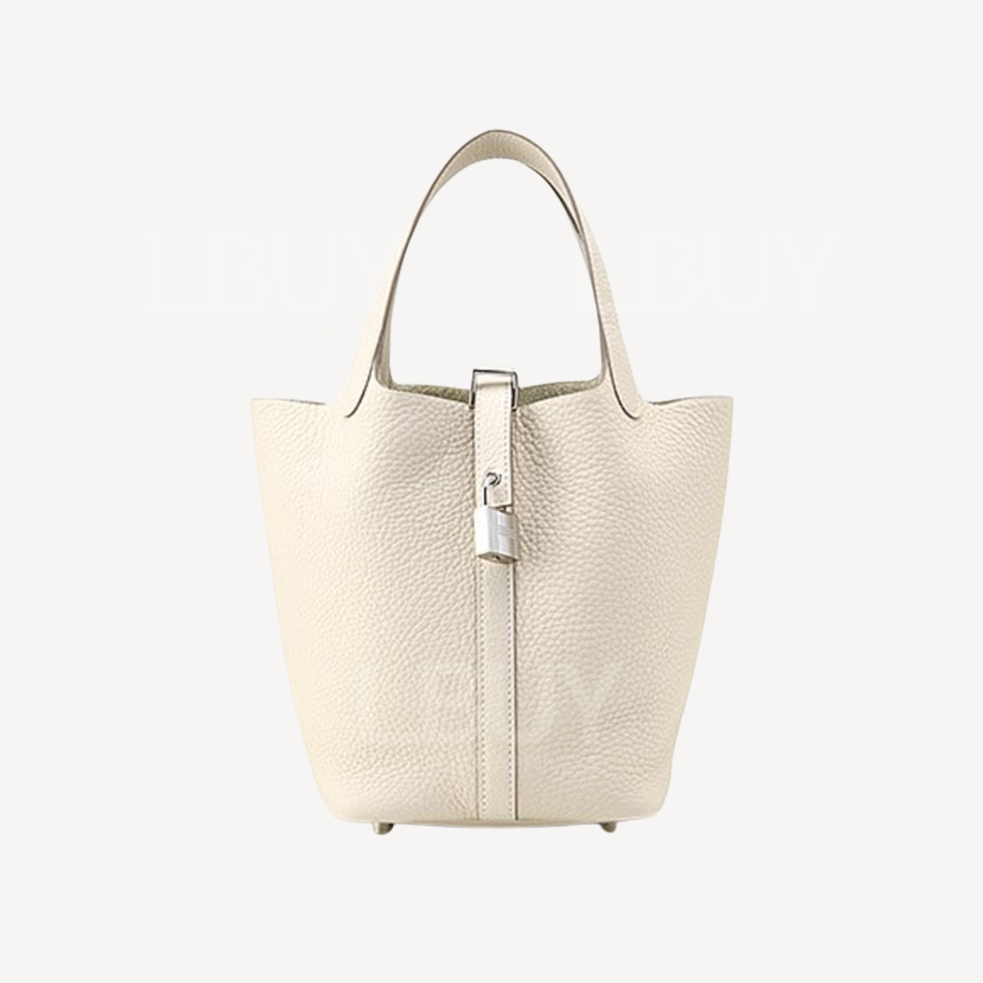 Hermes Picotin Lock 18 Bag 手挽袋 Craie 奶昔白 銀扣