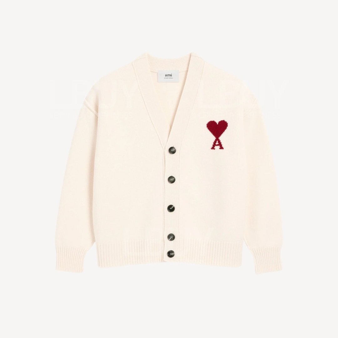 Ami Paris 紅心羊毛外套 白色 UKC367