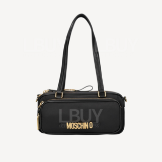Moschino 金色Logo 黑色尼龙保龄球袋 2B7443