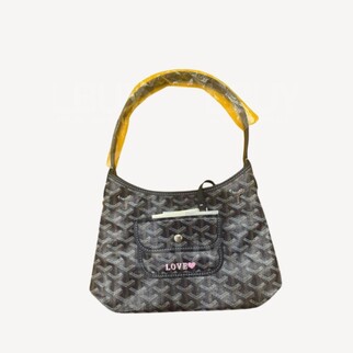 Goyard Boheme Hobo Mini 限量版單肩袋 深藍色 併粉紅色繪字Love