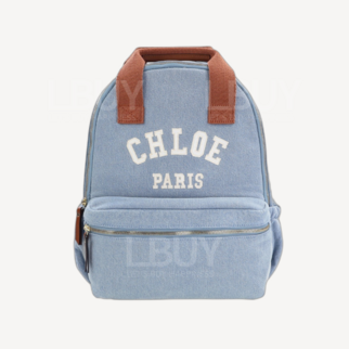 Chloe Logo Denim Blue Backpack