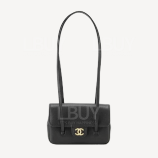 Chanel Preppy Coco 皮革背带包 黑色 AP5068