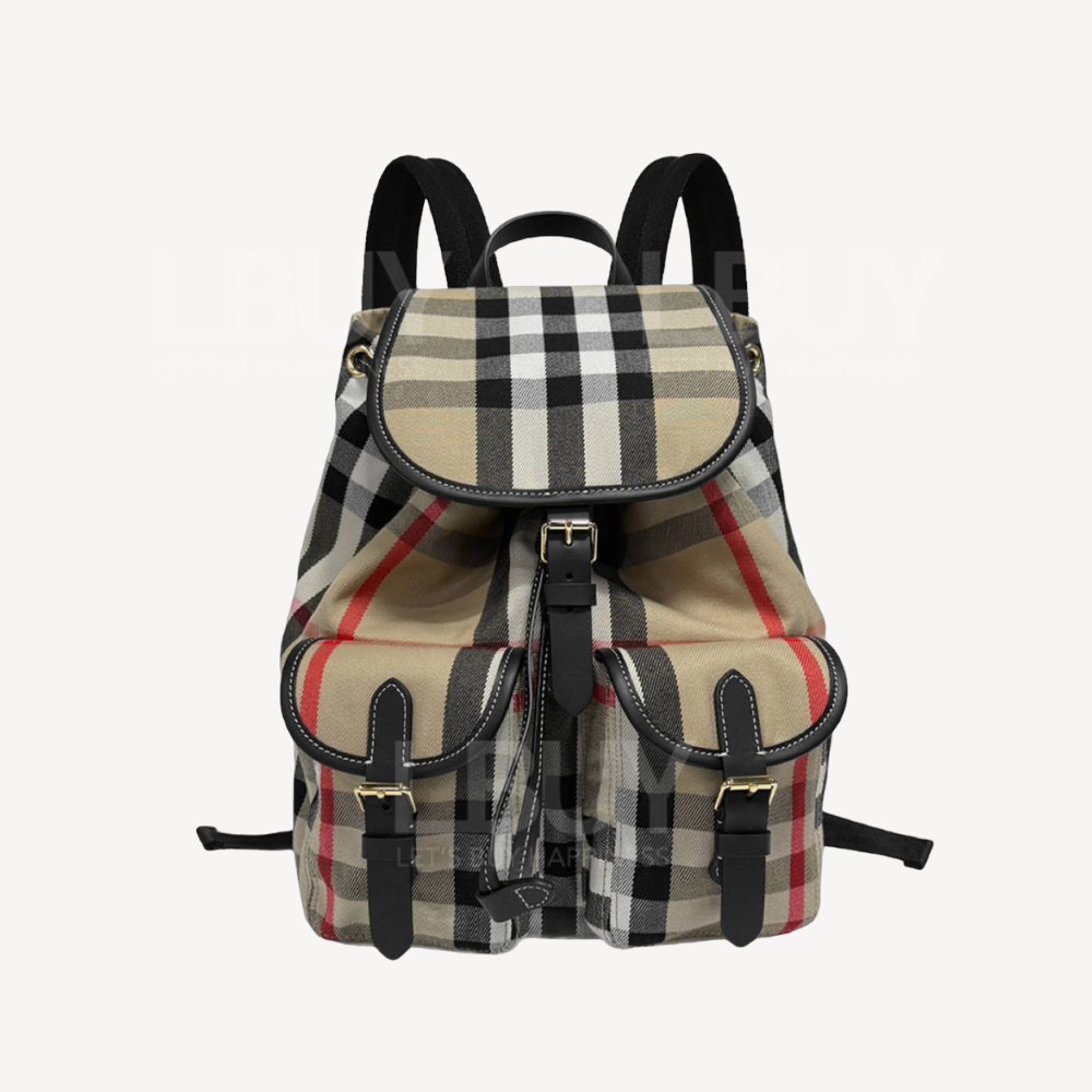 Burberry Enfield 經典格子中號背包 米色 81231011