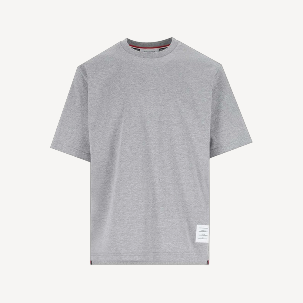 Thom Browne 後橫條紋棉質圓領短袖T恤 灰色 MJS288A