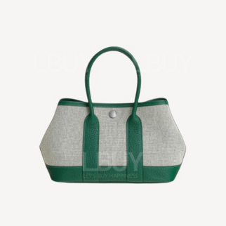 Hermes Neo Garden 23 Bag 米色併常綠色 帆布併皮革