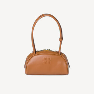 Miu Miu Beau 皮革長手柄保齡球手袋 焦糖色