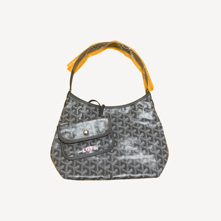 Goyard Boheme Hobo Mini 限量版單肩袋 灰色 併粉紅色繪字Love