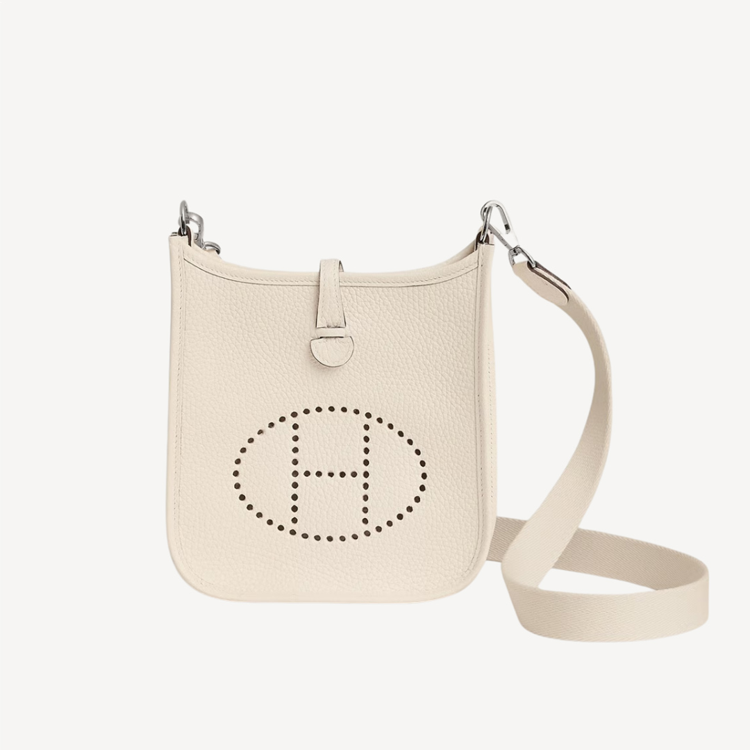 Hermes Mini Evelyne 16 Amazone Bag 奶昔白 銀扣