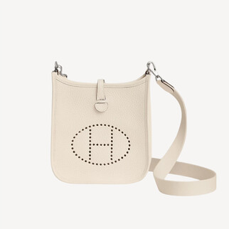 Hermes Mini Evelyne 16 Amazone Bag 奶昔白 銀扣