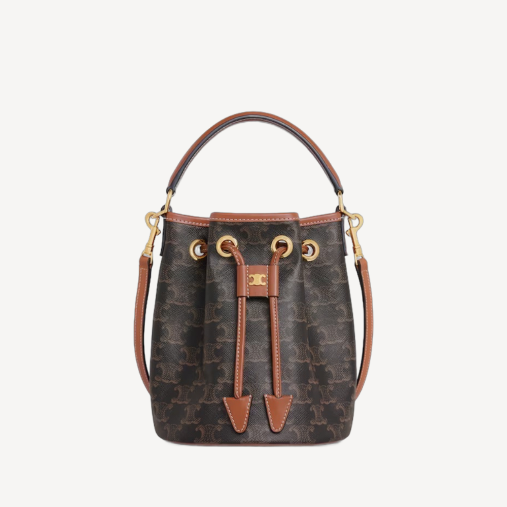 CELINE TEEN CLARA BAG IN TRIOMPHE CANVAS AND CALFSKIN