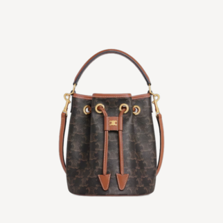 CELINE TEEN CLARA BAG IN TRIOMPHE CANVAS AND CALFSKIN