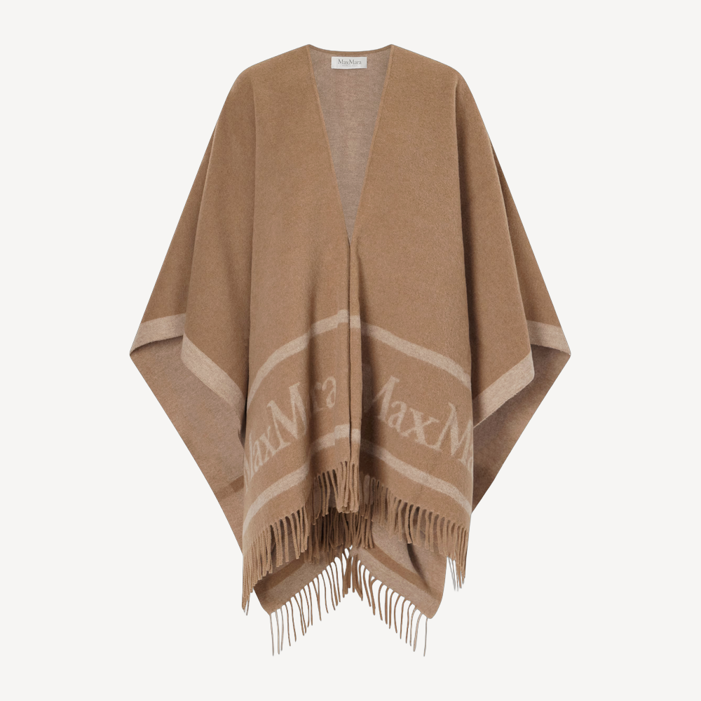 Max Mara Studio Wool Cape Scarf Camel