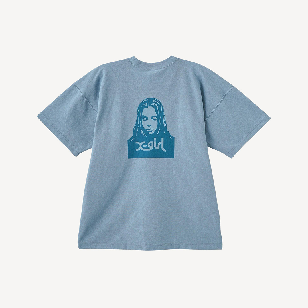 X-Girl x Champion RW R Face S/S Tee Blue