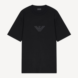 Emporio Armani Logo 比馬棉短恤T恤 黑色